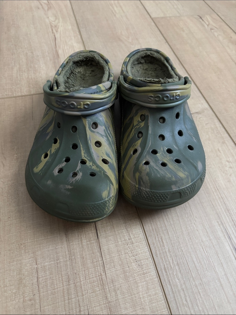 Crocs Unisex Ralen Lined Green Camo Clogs